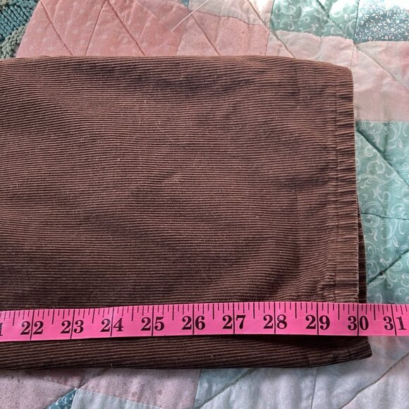 Lands' End Corduroy Pants Mens 34 Brown Straight Leg 90s Dad Y2K Fall Autumn - Picture 10 of 10